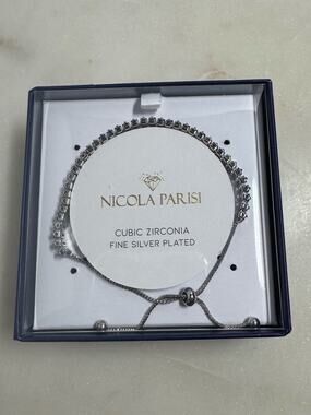 Cubic Zirconia Tennis Bolo Slider Bracelet by Nicola Parisi NIB